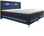 Boxspringbett Norfolk - Kunstleder - Schwarz