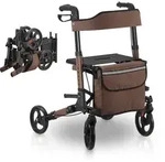 Aluminium Rollator Vital mit Sitz - Braun