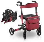 Aluminium Rollator Vital mit Sitz - Rot
