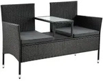 Polyrattan Sitzbank Monaco - Schwarz