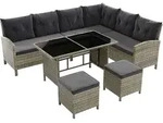 Rattan Lounge Manacor - Grau-meliert, Grau