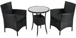 Polyrattan Balkon Set Bayamo - Schwarz, Grau