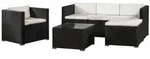 Polyrattan Lounge Punta Cana - Schwarz, Creme