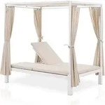 Doppel-Loungebett Kreta - Wei&szlig;