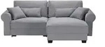 uno Ecksofa beidseitig montierbar Angelina klein &brvbar; grau &brvbar; Ma&szlig;e (cm): B: 255 H: 92