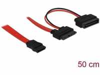 Delock 84418, Delock 84418 - Kabel Slim SATA Buchse zu SATA 7 Pin + SATA 15 Pin 5 V
