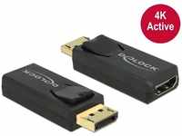 Delock 65573, Delock Adapter DisplayPort 1.2 Stecker > HDMI Buchse 4K Aktiv schwarz