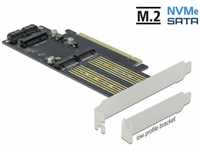 Delock 90486, Delock PCI Express x16 Karte zu M.2 Key B, NVMe M.2 Key M, mSATA - Low