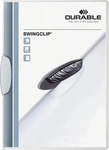 Durable Klemmmappe SWINGCLIP, PP, A4, f&uuml;r: 1 - 30 Blatt, farblos, Clip: wei&szlig;