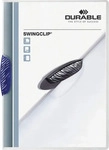 Durable Klemmmappe SWINGCLIP, PP, A4, f&uuml;r: 1 - 30 Blatt, farblos, Clip: dunkelblau