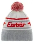 Eisb&auml;r Chani OS Pompon M&uuml;tze grau/wei&szlig;/rot - STK
