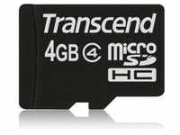 Transcend TS4GUSDHC4, TRANSCEND MicroSDHC-Karte 4GB Klasse 4 + Adapter