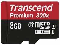Transcend TS8GUSDCU1, TRANSCEND MicroSDHC-Karte 8GB Premium, Klasse 10 UHS-I 300x,
