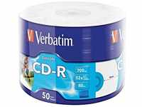 Verbatim CD-R, 43794, Tintenstrahl bedruckbar, 50er-Pack, 700MB, 50x, 80min, 12cm,
