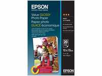 Epson Value Glossy Photo Paper, C13S400037, Fotopapier, glänzend, weiß, 10x15cm,