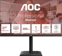 AOC U27E4CV, AOC U27E4CV 27" UHD-Monitor mit einem h&ouml;henverstellbaren Standfu&szlig; und