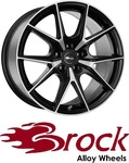 Brock B40 satin-black lackiert 8x19 ET39 - LK5/100 ML63.4 Alufelge schwarz