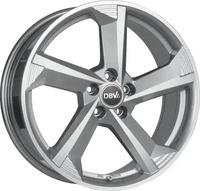 DBV Torino III anthrazit gl&auml;nzend poliert 8x19 ET55 - LK5/108 ML70.1 Alufelge grau