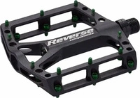 Reverse 30156, Reverse Black ONE Flat Fahrrad Pedal schwarz/dunkel gr&uuml;n