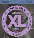 Daddario EPS190 ProSteels Bass, Custom Light, 40-100, Long Scale Saiten Satz f&uuml;r
