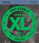 Daddario EPS220 ProSteels Bass, Super Light, 40-95, Long Scale Saiten Satz f&uuml;r