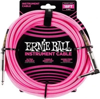 Ernie Ball Instrumentenkabel Gewebe 5,49 m, gerade / gewinkelt, neonpink