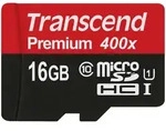 Transcend 16 GB microSDHC Cl10 UHS-1 400x