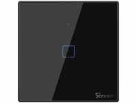 Sonoff T3EU1C-TX Smart Wall Switch, 1-Kanal Wand-Schaltaktor, schwarz, mit Rahmen,