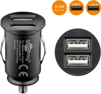 goobay 58912, goobay Dual USB-Autoladeger&auml;t 3,1A schwarz