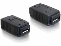 Delock USB 2.0 Hi-Speed Adapter Micro B Buchse - Micro B Buchse schwarz