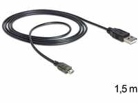 Delock USB zu Micro USB Daten- und Ladekabel mit LED Anzeige, schwarz, 1,50m