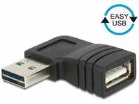 Delock EASY USB 2.0 90° Winkeladapter A Stecker - A Buchse links/rechts schwarz