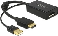Delock 62667, Delock Adapter HDMI-A Stecker - Displayport 1.2 Buchse schwarz