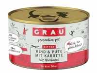 GRAU Kitten Getreidefrei 6 x 200 g - Rind, Pute & Karotten