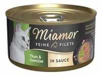 24x85g Miamor Feine Filets Thunfisch & Gemüse in Soße Nassfutter für Katzen