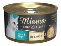 24x85g Miamor Feine Filets Huhn & Thunfisch in Soße Nassfutter für Katzen