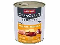 6x 800g animonda GranCarno Adult Sensitive Reine Pute & Kartoffeln Hundefutter nass