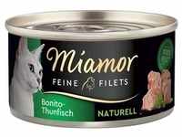 6 x 80g eine Filets Naturelle Bonito Thunfisch Miamor Katzenfutter nass