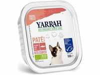 Yarrah Bio Pate 6 x 100 g - Lachs mit Bio Meeresalge (Katzen-Nassfutter),...