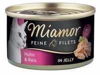 6 x100g Feine Filets, Huhn & Reis in Jelly Miamor Katzenfutter nass