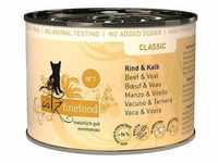 12 x 200g Rind & Kalb catz finefood getreidefreies Katzenfutter nass