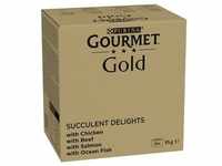 Jumbopack Gourmet Gold Saftig-Feine Streifen 96 x 85 g - Mix (Huhn, Meeresfisch,