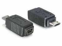 Delock Micro USB Adapter Micro B Stecker an 5 pol USB Mini Buchse - 1 Stück