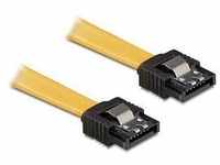 Delock SATA S-ATA Kabel Stecker gerade gelb mit Sicherungslasche 30cm