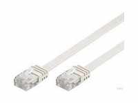Netzwerk Flachband Kabel Patchkabel CAT6 U/UTP Weiss 1,5m AWG32/7