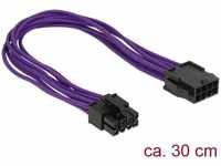 Delock Strom Verlängerung 8 pol EPS 30cm 8 polig Kabel 8pol violett Textil