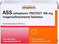 PZN-DE 15577596, ASS-ratiopharm PROTECT 100 mg magensaftr.Tabletten 100 St,