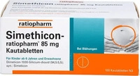 PZN-DE 01364804, SIMETHICON-ratiopharm 85 mg Kautabletten 100 St, Grundpreis: &euro;