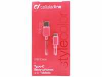 CELLULARLINE USBDATATYCSMARTP, Cellularline Lade- und Datenkabel rosa 100cm USB