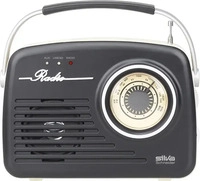 SILVA 243017, Silva Schneider Mono 1965 schwarz Retro Radio, Aux in, USB,...